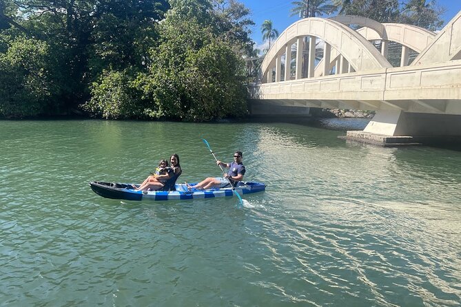 2 hour tandem kayak rental at our private launch area in Hale'iwa - The private deck and gently sloped launch ramp that make this feel beginner-friendly