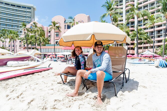 Beach Umbrella and Chair Set Rental - Royal Hawaiian Hotel frontage and Diamond Head views, the real reason to pay