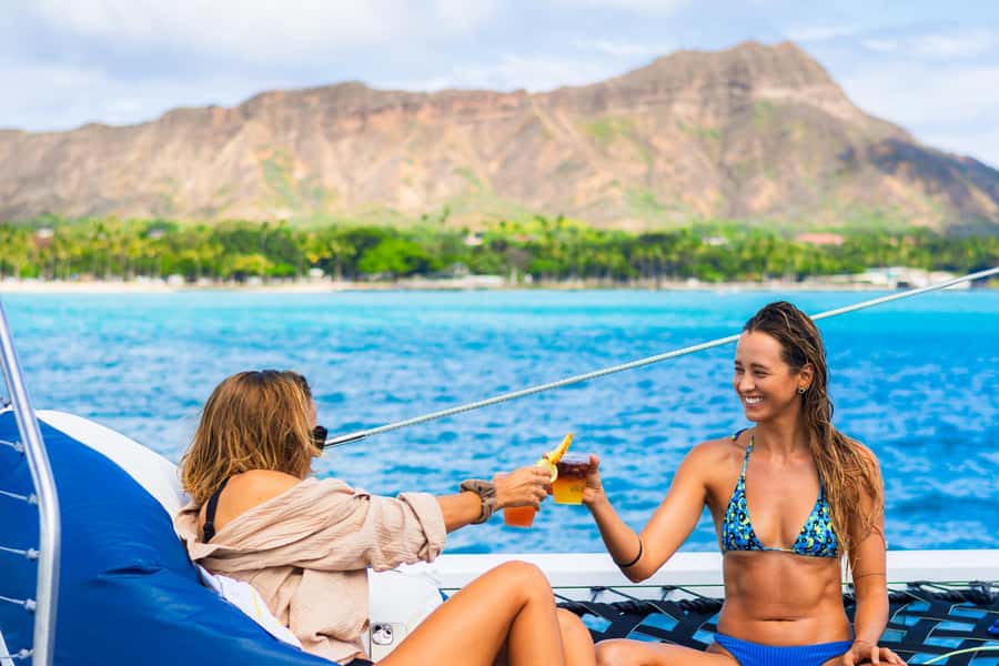 Board from Waikiki Beach for our Aloha Hour Sail - A 90-minute Waikiki Aloha Hour: why this style of cruise works