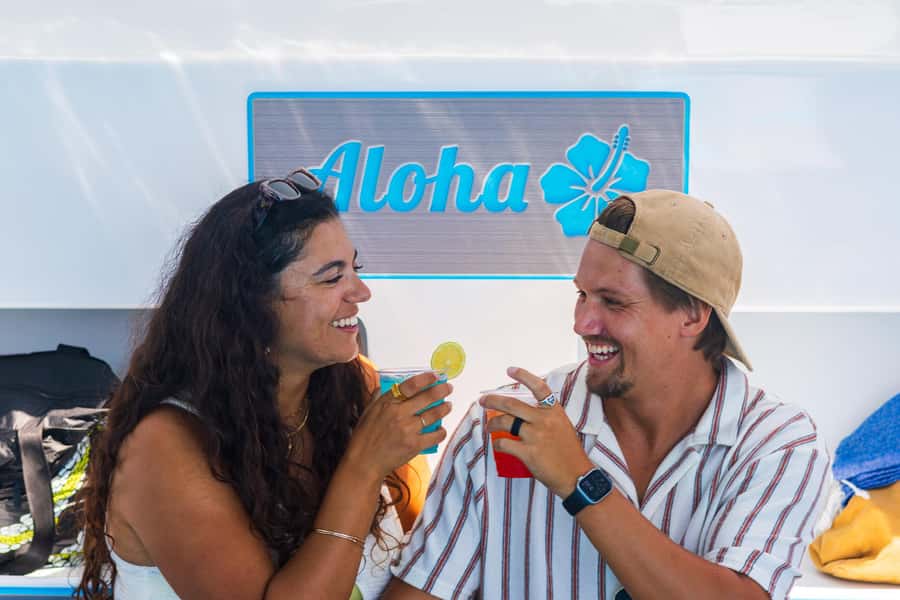 Board from Waikiki Beach for our Aloha Hour Sail - Hawea, the 50-foot catamaran: comfort you actually feel