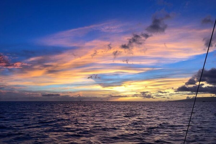 Board from Waikiki Beach: Scenic Sunset Sail on the Hāwea - A 50-foot Hāwea catamaran makes Waikiki feel less hectic