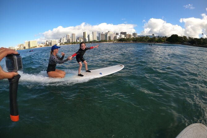 Family, Private & Group Surfing Lessons, Waikiki Courtesy Shuttle - What happens in the water: pacing, group size, and why you catch more waves