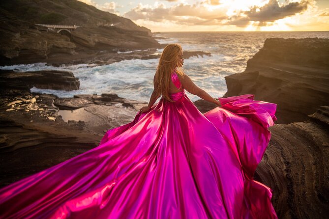Flying Dress Photoshoot on Oahu - Weather Reality: When the Ocean Calls the Shots