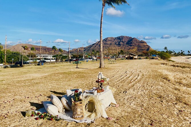 Hawaii Beach Picnic Date - Flowers, Custom Sign, and Speaker: The Extra Touches That Make It Feel Personal