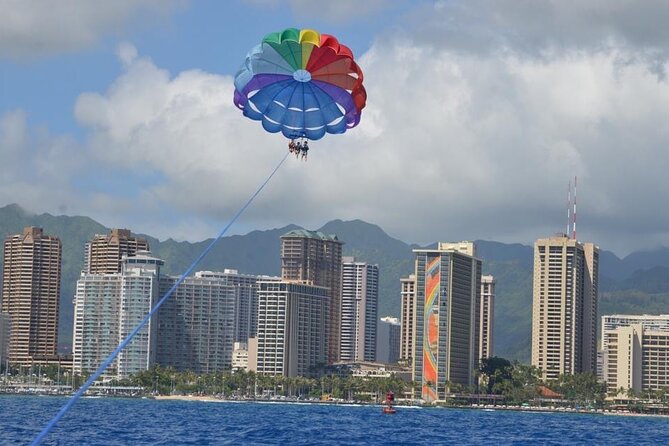 Hawaiian Parasail Since 1977 from Waikiki Beach - How the Harness Takeoff and Landing Works (Soft and Dry)