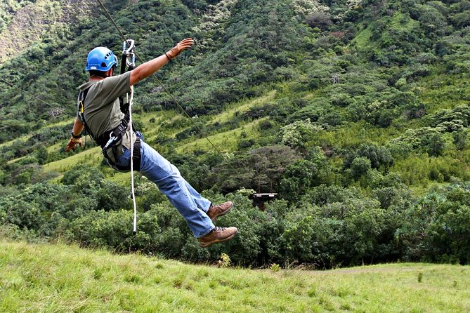 Kualoa Ranch - Zipline Tour - Safety check and gear fitting: the moment you stop thinking and start moving