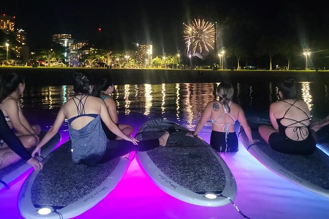 Night SUP Yoga and Fireworks at Magic Island - Night SUP Yoga in Waikiki, Where the City Turns Magical