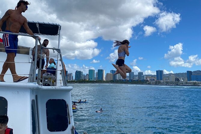 Oahu 5-in-1 Deluxe Cruise: Turtle Snorkeling & Ocean Activities - The Water Slide, Trampoline, and Platform Jump Are the Main Event