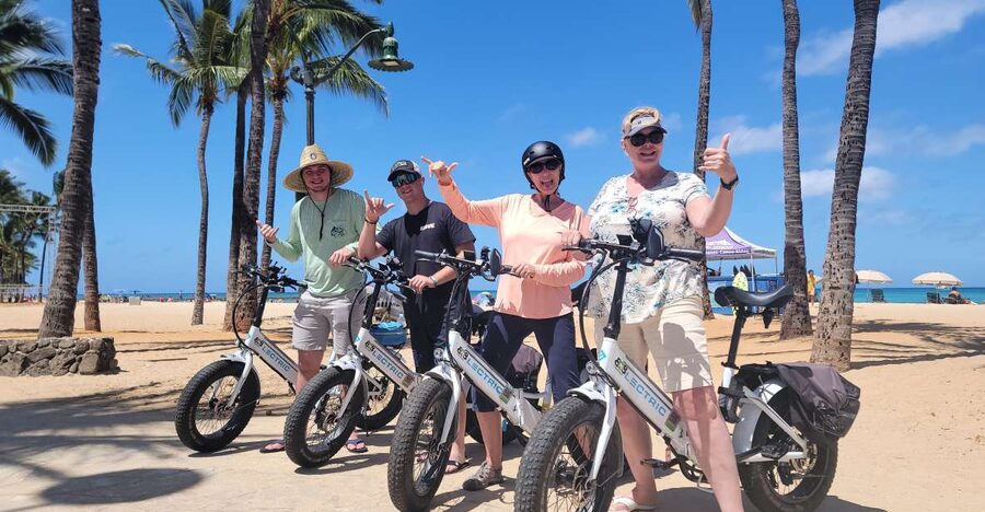Oahu: Diamond Head E-bike Scenic Ride - From Kuhio Village Tower to Kapiolani Park: where your ride really starts