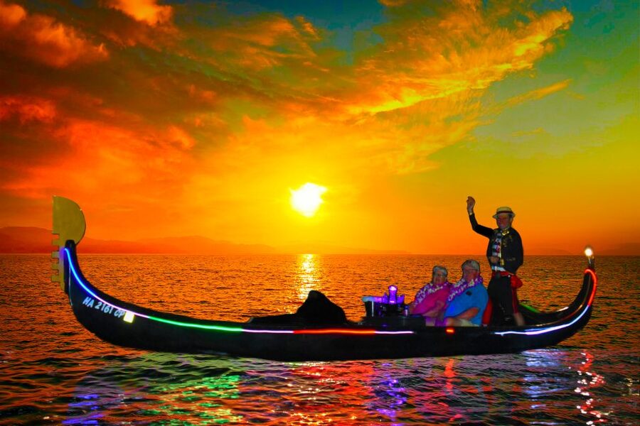 Oahu: Luxury Gondola Cruise with Drinks and Pastries - The gondolier’s singing and guidance: how the mood is made