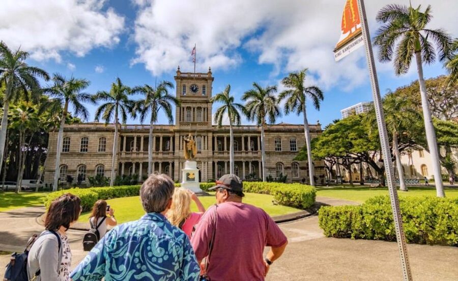 Oahu: Pearl Harbor Battleship Tour - Downtown Honolulu and the King Kamehameha Statue stop