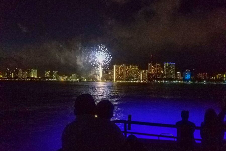 Oahu: Waikiki BYOB Friday Night Fireworks Cruise - What you see on the 2-hour cruise: coastline, skyline, and possible whales