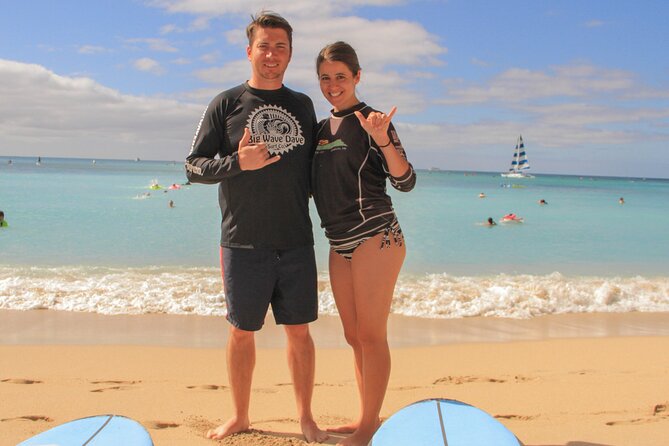 Semi-Private Surf Lesson for 2 or 3 people on Waikiki Beach - In the Water: Multiple Chances, Small Waves, and Real Momentum