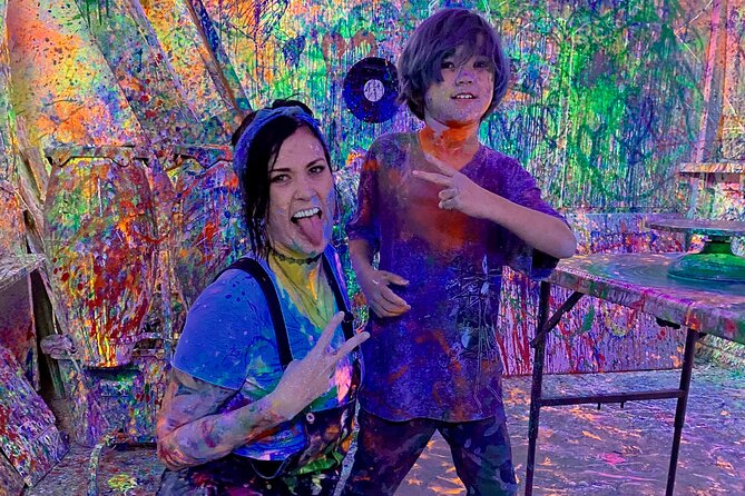 Splatter Art Paint Studio Experience in Hawaii - Optional Neon Splatter Paint Guns: The UV Twist