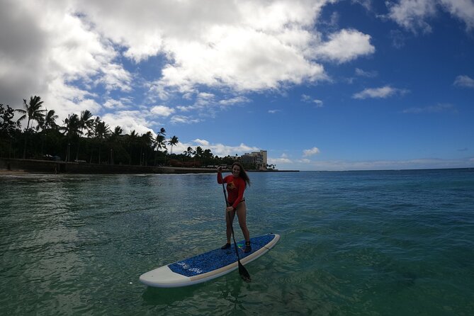 Stand Up Paddle Open Group Lesson with Waikiki Courtesy Shuttle - Paddling just outside Waikiki’s busiest areas