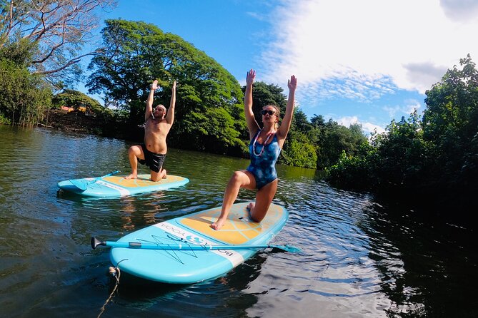 Stand-Up Paddle Yoga on the North Shore of Oahu - What you actually get: boards, paddles, anchors, and the built-in support
