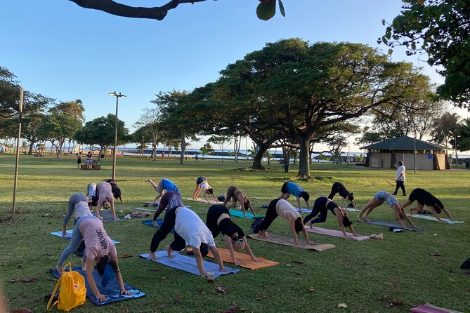 Sunset Yoga Flow at Magic Island - Finding the Grassy Setup at Magic Island (Not Just Ala Moana Park)