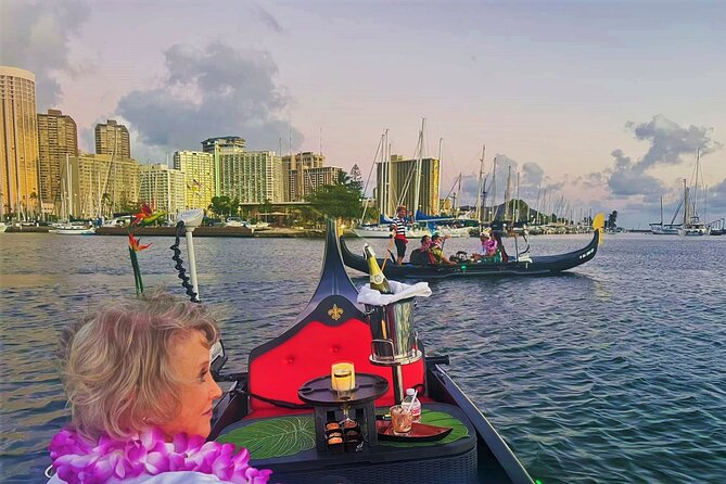 Valentine's Private Gondola Cruise in Waikiki with Drinks, Pastry - Shows on board: tiny bubbles and Nick Puppy Georgio live entertainment
