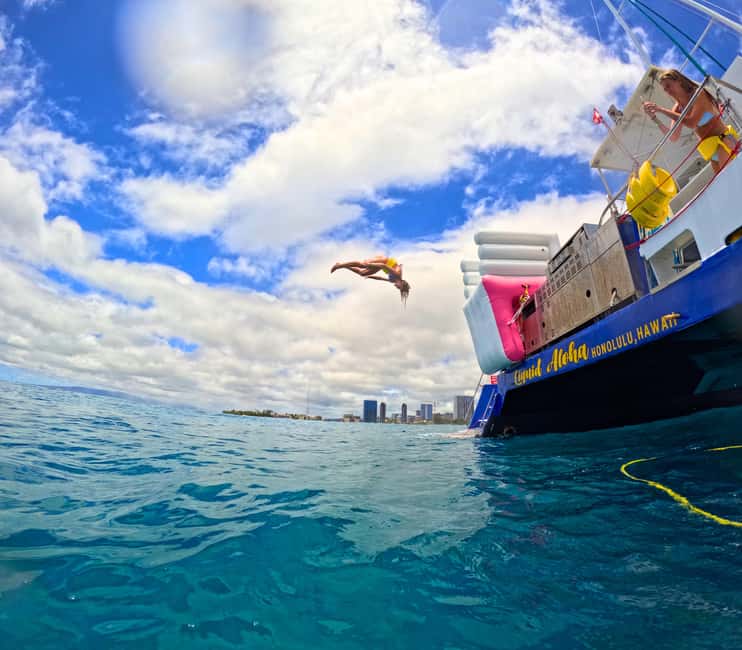 Waikiki: Snorkeling & Ocean Playground Experience - Entering Waikiki’s ocean playground from a 55-foot double-deck catamaran