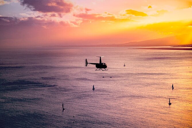 Waikiki Sunset - 50 Min Helicopter Tour - Doors Off or On - Waikiki Beach and Diamond Head at Dusk